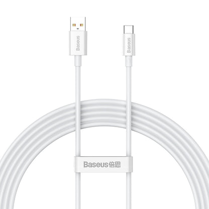 Cablu Date si Incarcare USB-A - USB-C Baseus Superior Series, 100W, 2m, Alb CAYS001402