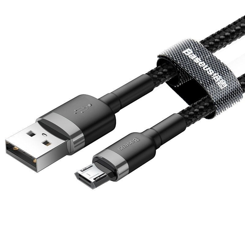 Cablu Date si Incarcare USB-A - microUSB Baseus Cafule, 18W, 0.5m, Gri CAMKLF-AG1