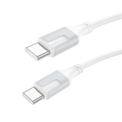 Kabel USB-C do ładowania i transmisji danych - USB-C Borofone BX101 Creator, 60W, 1m, biały 