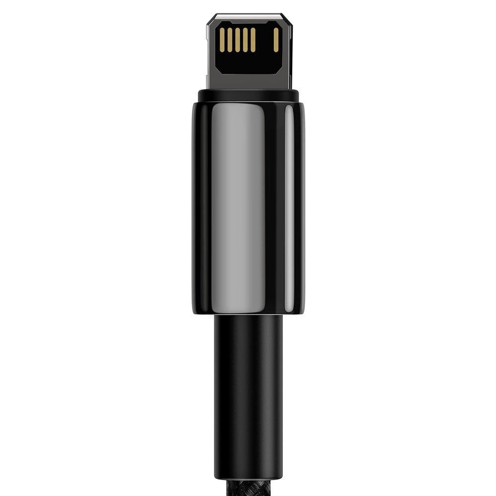 Kabel do ładowania i transmisji danych USB-A - Lightning Baseus Tungsten Gold, 20W, 1m, czarny CALWJ-01 