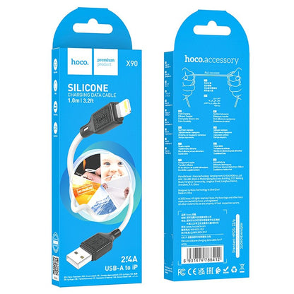 Cablu Date si Incarcare USB-A - Lightning HOCO X90, 18W, 1m, Alb