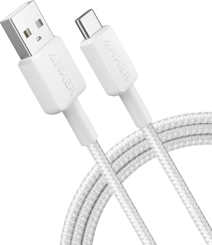 Cablu Date si Incarcare USB-A - USB-C Anker 322, 18W, 0.9m, Alb A81H5G21