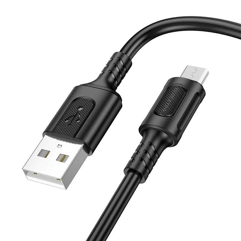 Kabel do ładowania i transmisji danych USB-A - microUSB Borofone BX111 Feliz, 18W, 1m, czarny 