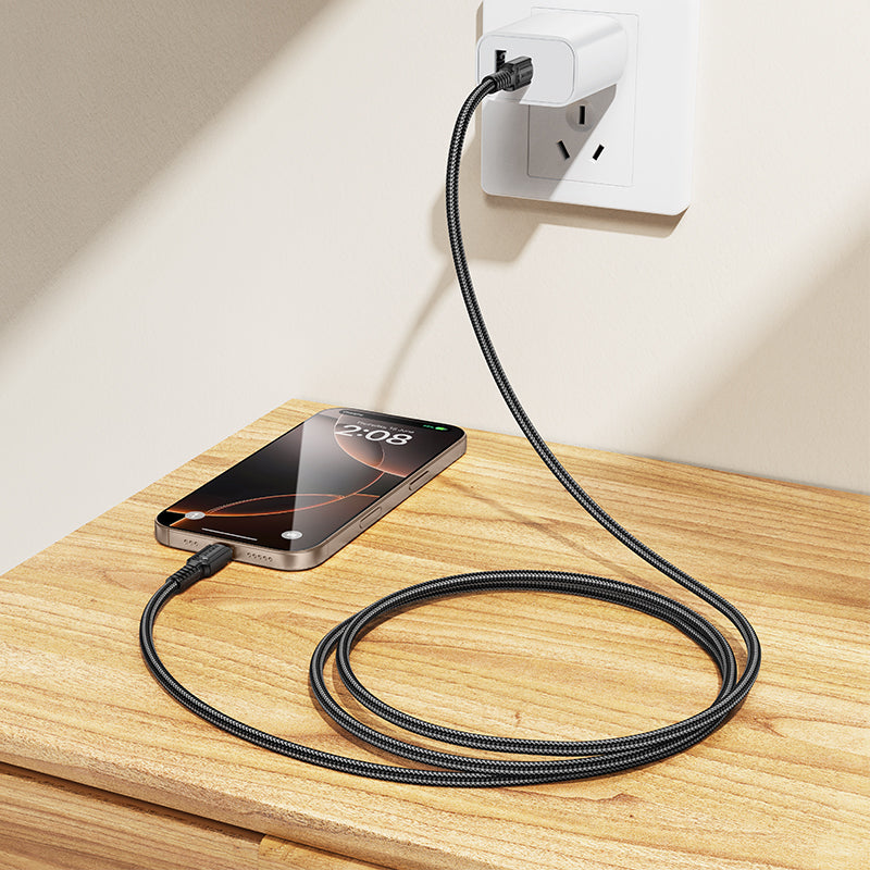 Cablu Date si Incarcare USB-C - USB-C Borofone BX116 Certain, 60W, 1m, Negru