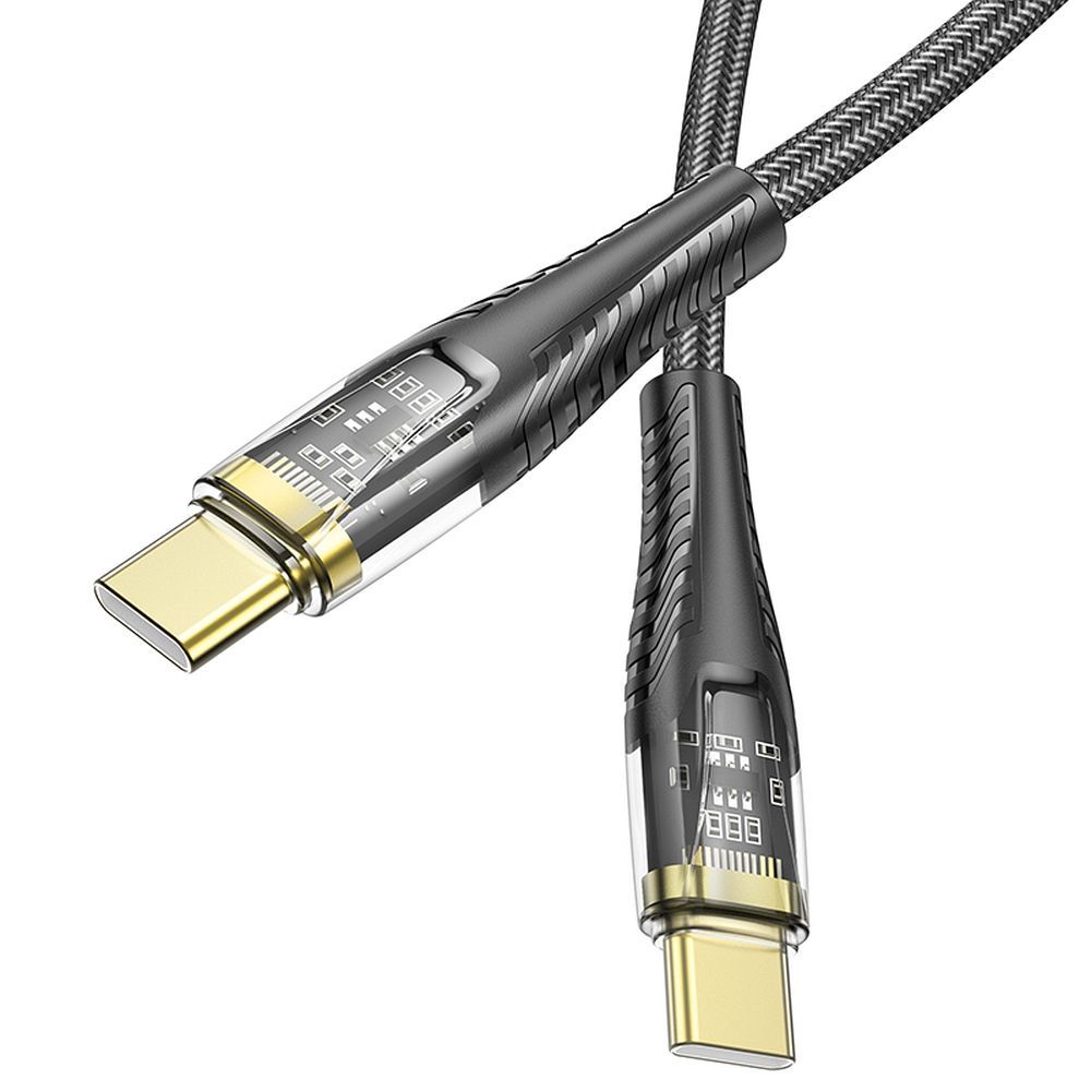 Cablu Date si Incarcare USB-C - USB-C HOCO U121, 60W, 1.2m, Negru