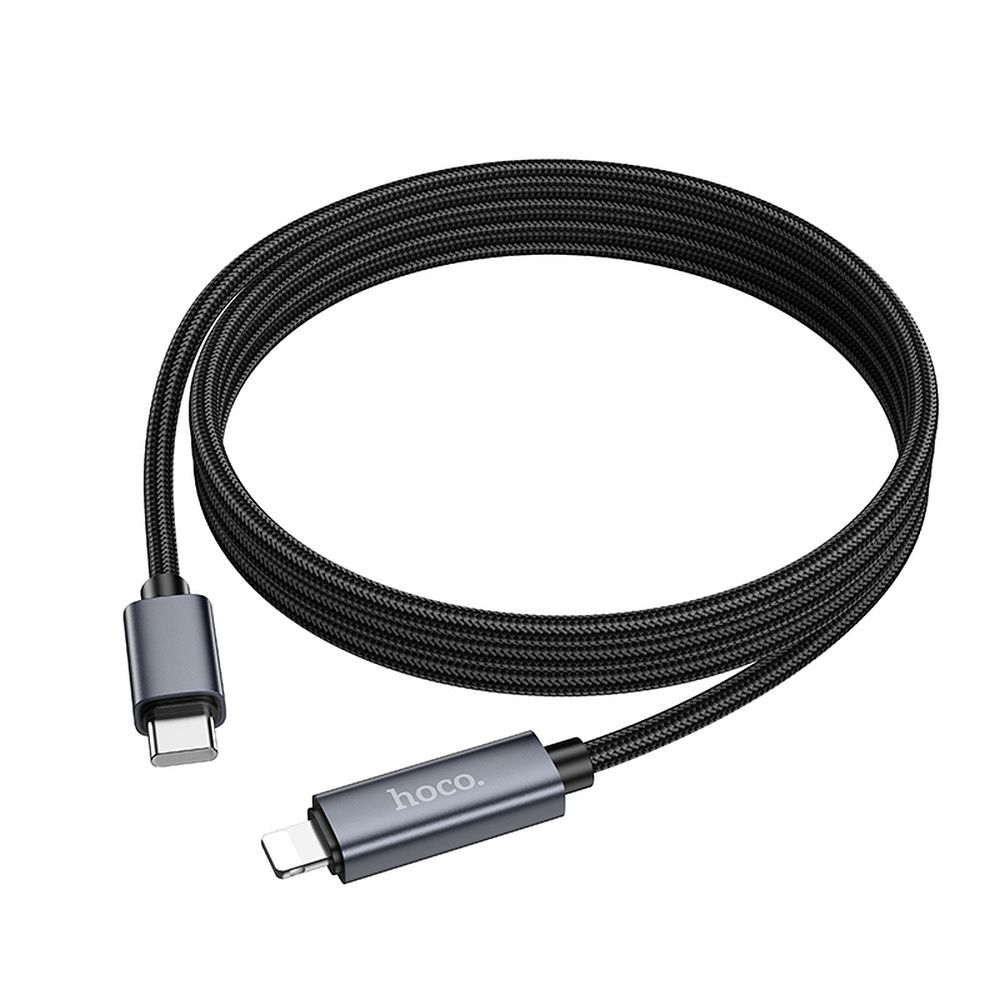 Cablu Date si Incarcare USB-C - Lightning HOCO Display X112, 27W, 1m, Negru