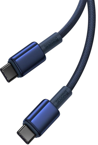 Cablu Date si Incarcare USB-C - USB-C Baseus Tungsten Gold, 100W, 2m, Bleumarin P10319800321-04