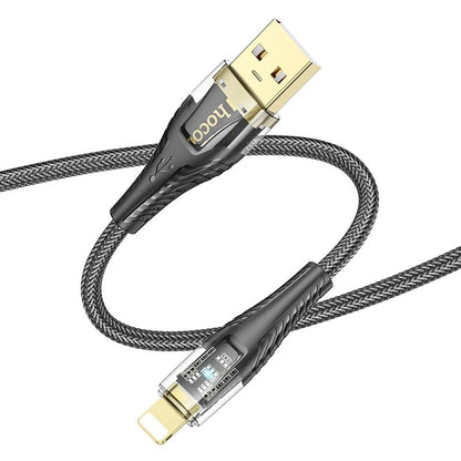 Cablu Date si Incarcare USB-A - Lightning HOCO U121, 18W, 1.2m, Negru
