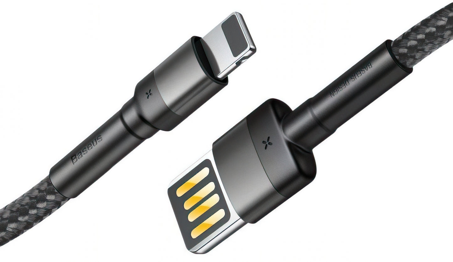 Cablu Date si Incarcare USB-A - Lightning Baseus Cafule Special Edition, 18W, 1m, Gri CALKLF-GG1