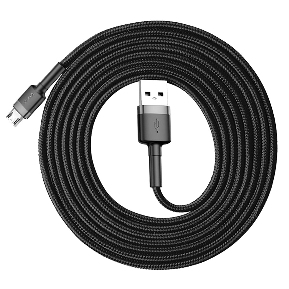 Cablu Date si Incarcare USB-A - microUSB Baseus Cafule, 18W, 2m, Gri CAMKLF-CG1