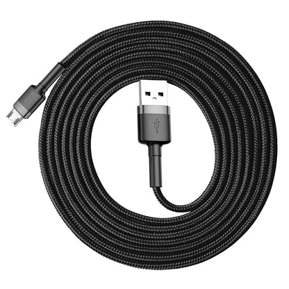 Cablu Date si Incarcare USB-A - microUSB Baseus Cafule, 18W, 2m, Gri CAMKLF-CG1