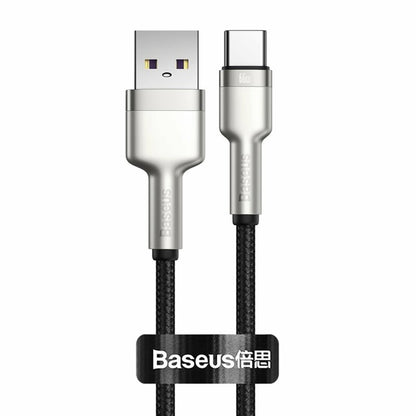 Cablu Date si Incarcare USB-A - USB-C Baseus Cafule Metal Series, 66W, 2m, Negru CAKF000201