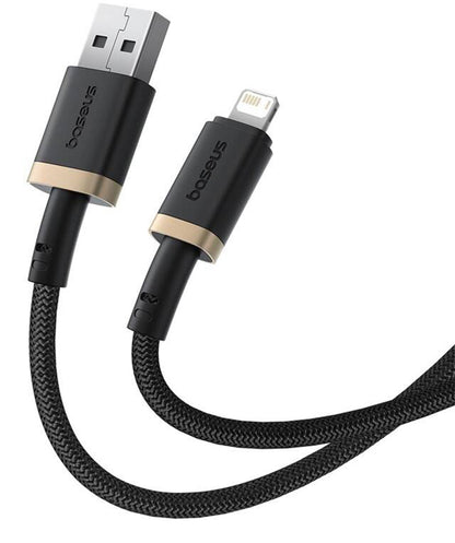 Cablu Date si Incarcare USB-A - Lightning Baseus Dura Series, 18W, 2m, Auriu P10377801U01-02