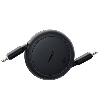 Cablu Date si Incarcare USB-C - USB-C Baseus Free2Pull Mini Retractable, 60W, 1m, Negru P10364500111-01