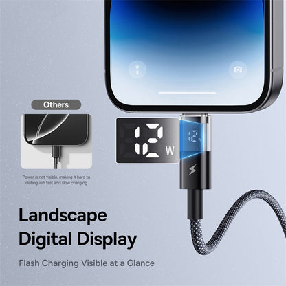 Cablu Date si Incarcare USB-A - Lightning Baseus Display 2, 18W, 2m, Negru P10382700121-01