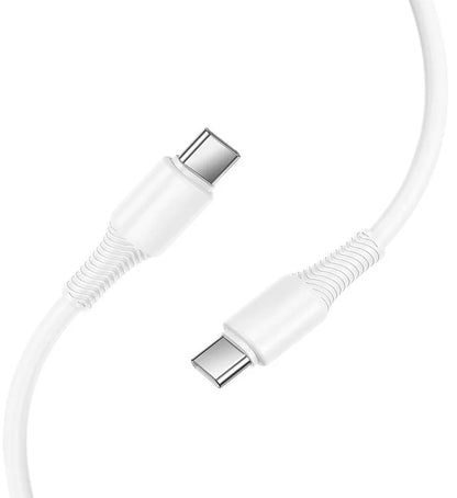 Cablu Date si Incarcare USB-C - USB-C HOCO X120, 60W, 1m, Alb