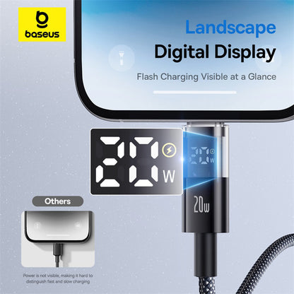 Cablu Date si Incarcare USB-C - Lightning Baseus Display 2, 20W, 1m, Negru P10382703121-00