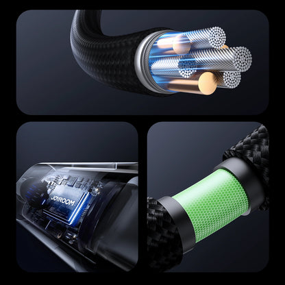 Cablu Date si Incarcare USB-A - USB-C Joyroom S-A16 Pro Prism Display, 66W, 1.2m, Negru