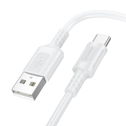 Cablu Date si Incarcare USB-A - USB-C Borofone BX111 Feliz, 20W, 1m, Alb