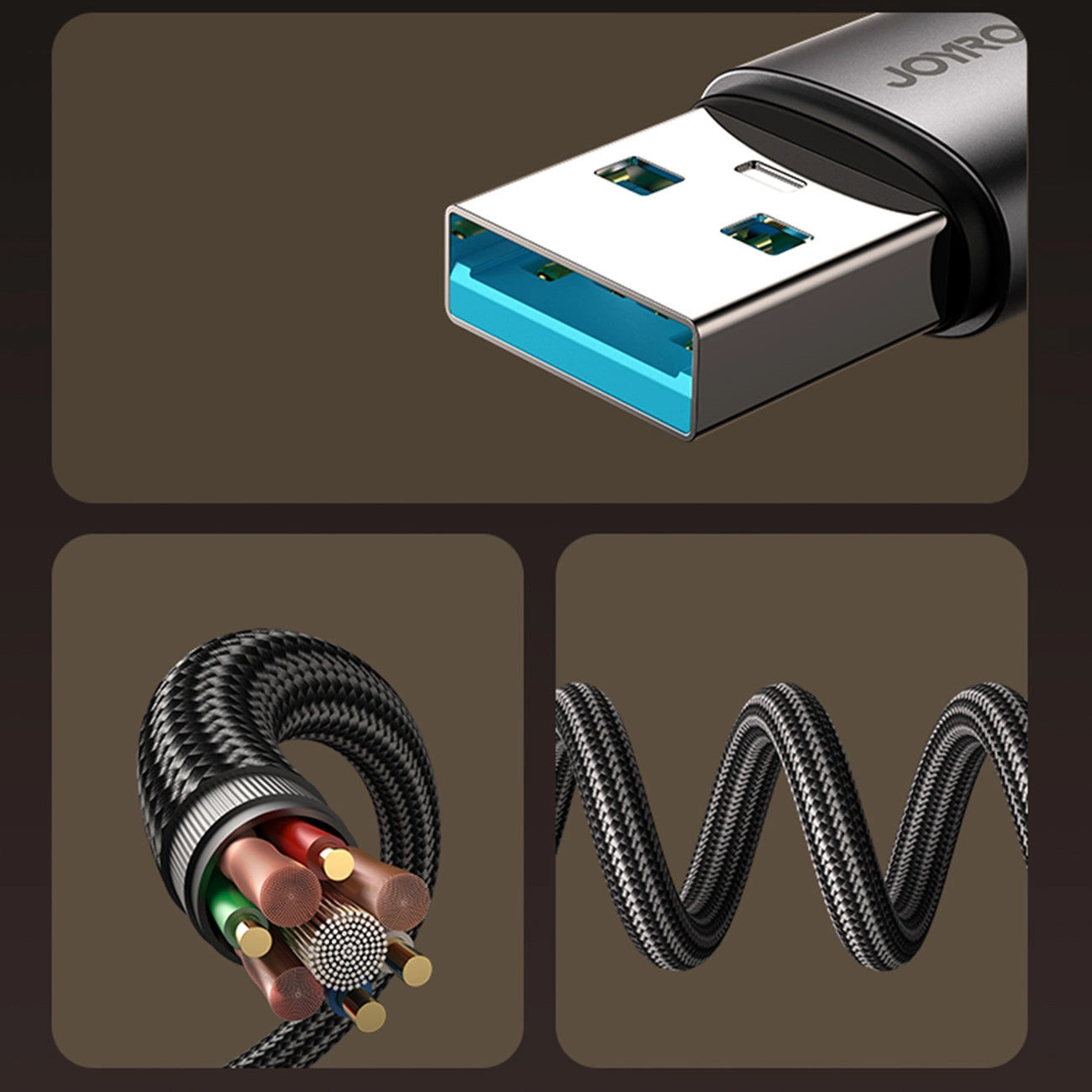 Cablu Date si Incarcare USB-A - USB-C Joyroom S-A56 EnjoyX Angled, 20W, 1.2m, Negru