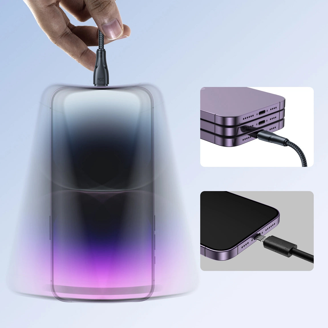 Cablu Date si Incarcare USB-C - Lightning Joyroom S-A11, 20W, 1.2m, Negru