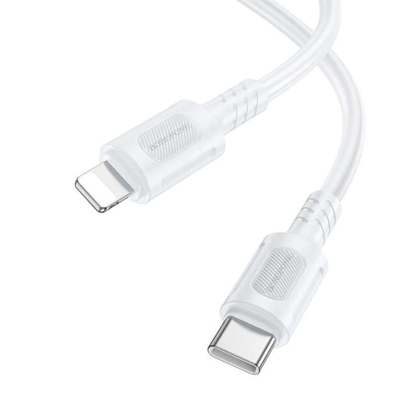 Cablu Date si Incarcare USB-C - Lightning Borofone BX111 Feliz, 27W, 1m, Alb