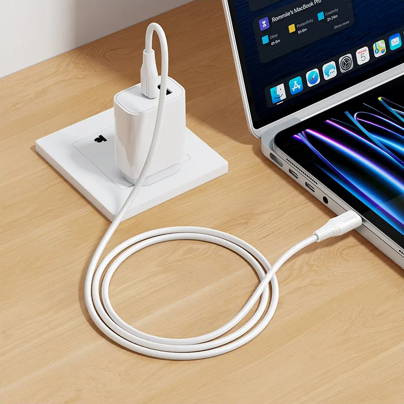 Cablu Date si Incarcare USB-C - USB-C HOCO X124, 60W, 1m, Alb