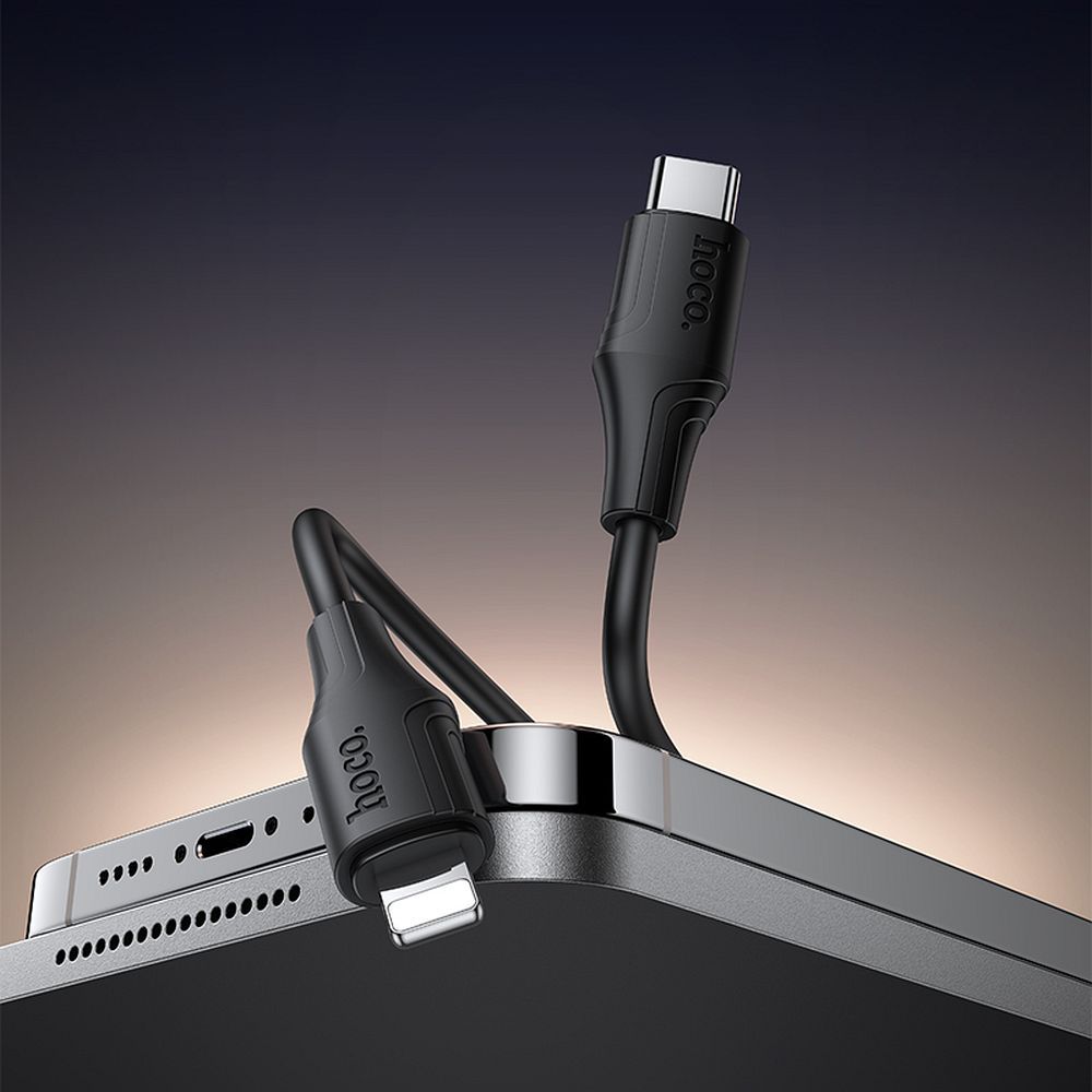 Cablu Date si Incarcare USB-C - Lightning HOCO X124, 27W, 1m, Negru