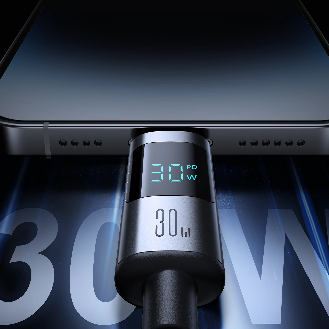 Cablu Date si Incarcare USB-C - Lightning Joyroom S-A16 Pro Prism Display, 30W, 1.2m, Negru