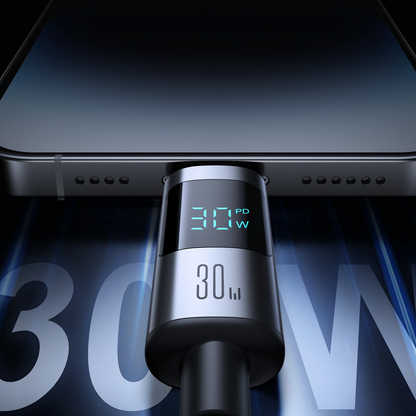 Cablu Date si Incarcare USB-C - Lightning Joyroom S-A16 Pro Prism Display, 30W, 1.2m, Negru