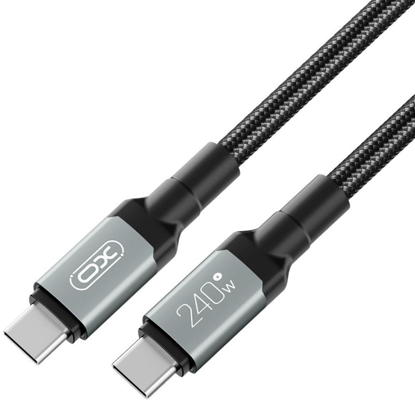 Cablu Date si Incarcare USB-C - USB-C XO Design NB-Q264A, 240W, 1m, Negru
