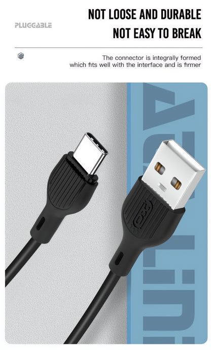 Cablu Date si Incarcare USB-A - USB-C XO Design NB200, 10W, 1m, Negru