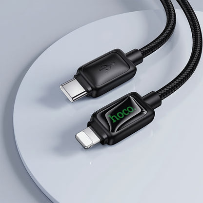 Cablu Date si Incarcare USB-C - Lightning HOCO U146, 30W, 1.2m, Negru