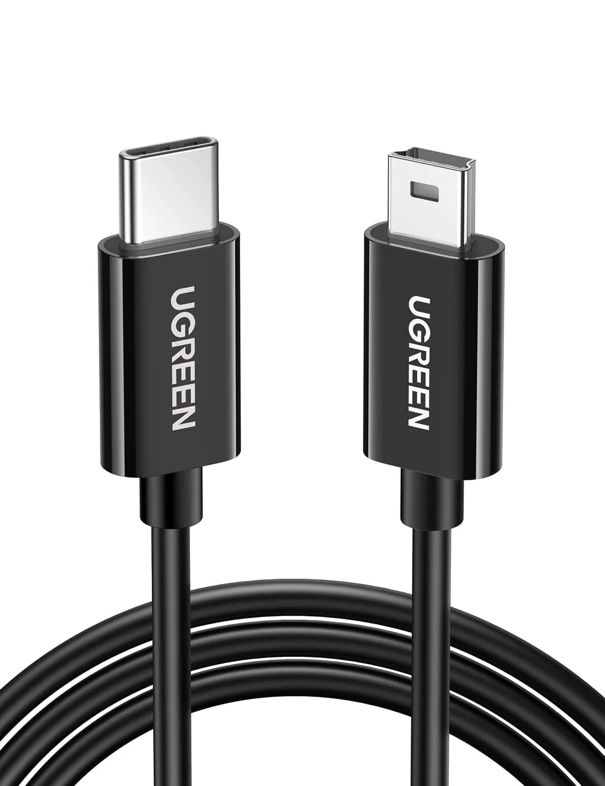 Cablu Date si Incarcare USB-C - miniUSB UGREEN US242, 18W, 1m, Negru