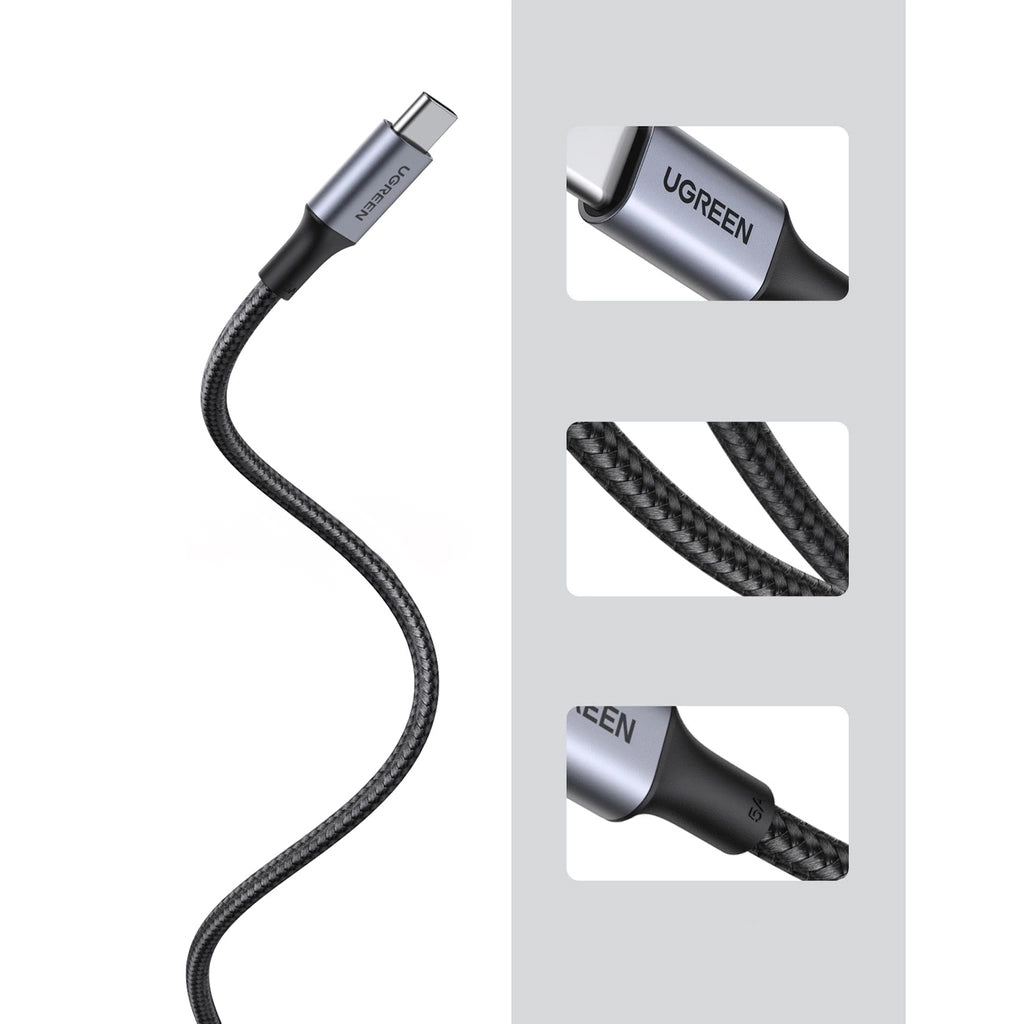 Cablu Date si Incarcare USB-C - USB-C UGREEN US316, 100W, 0.5m, Gri