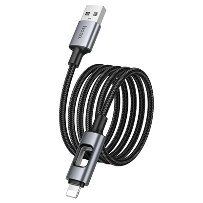 Cablu Date si Incarcare USB-A - Lightning HOCO U144 Led, 18W, 1.2m, Negru