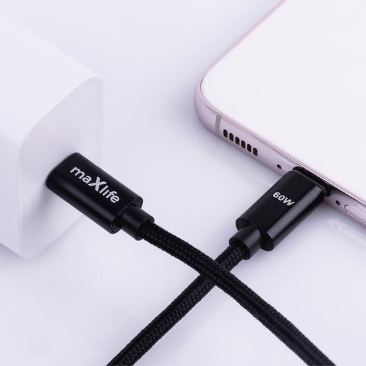 Cablu Date si Incarcare USB-C - USB-C MaXlife MXUC-12, 60W, 2m, Negru