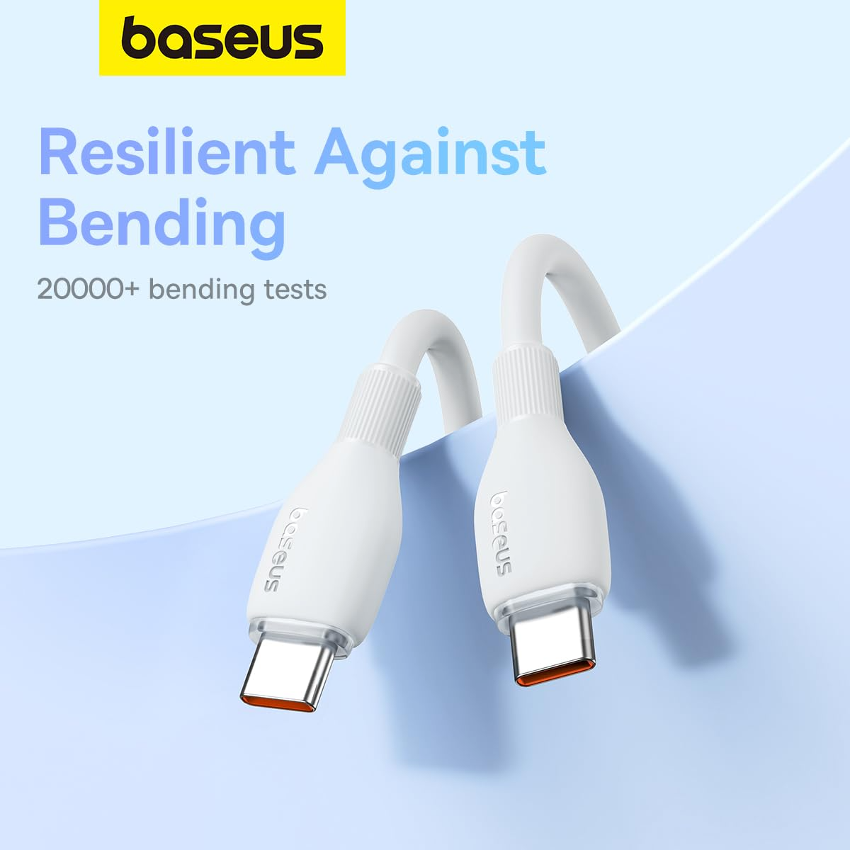 Cablu Date si Incarcare USB-C - USB-C Baseus Pudding, 100W, 1.2m, Alb P10355702221-00
