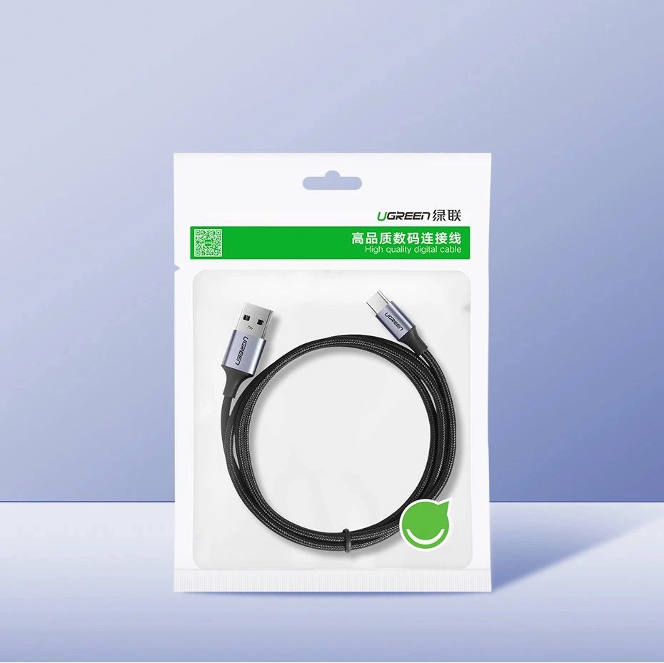 Cablu Date si Incarcare USB-A - USB-C UGREEN US288, 18W, 1.5m, Negru