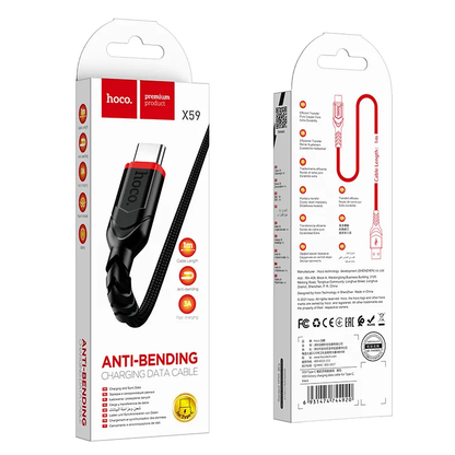 Cablu Date si Incarcare USB-A - USB-C HOCO X59 Victory, 18W, 1m, Negru