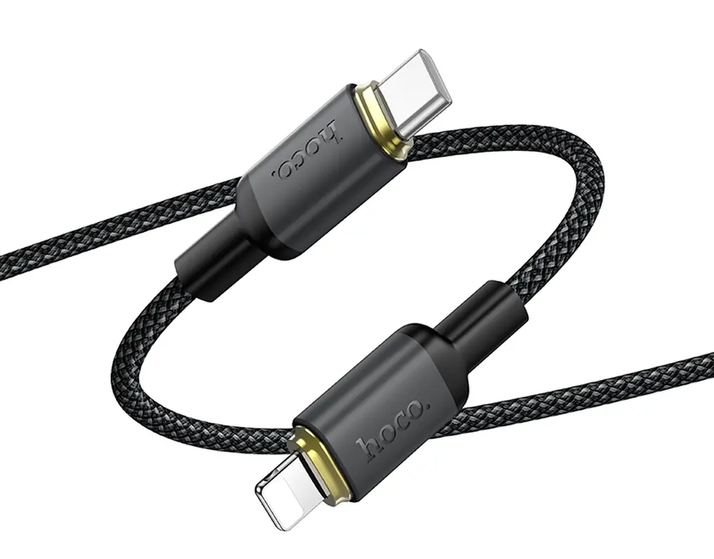 Cablu Date si Incarcare USB-C - Lightning HOCO X128 Benefit, 30W, 1m, Negru