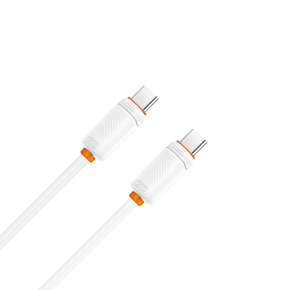 Cablu Date si Incarcare USB-C - USB-C XO Design NB-Q298, 240W, 1m, Alb