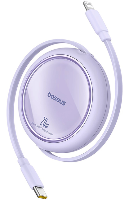 Cablu Date si Incarcare USB-C - Lightning Baseus Free2Pull Mini Retractable, 20W, Mov P10364501511-00