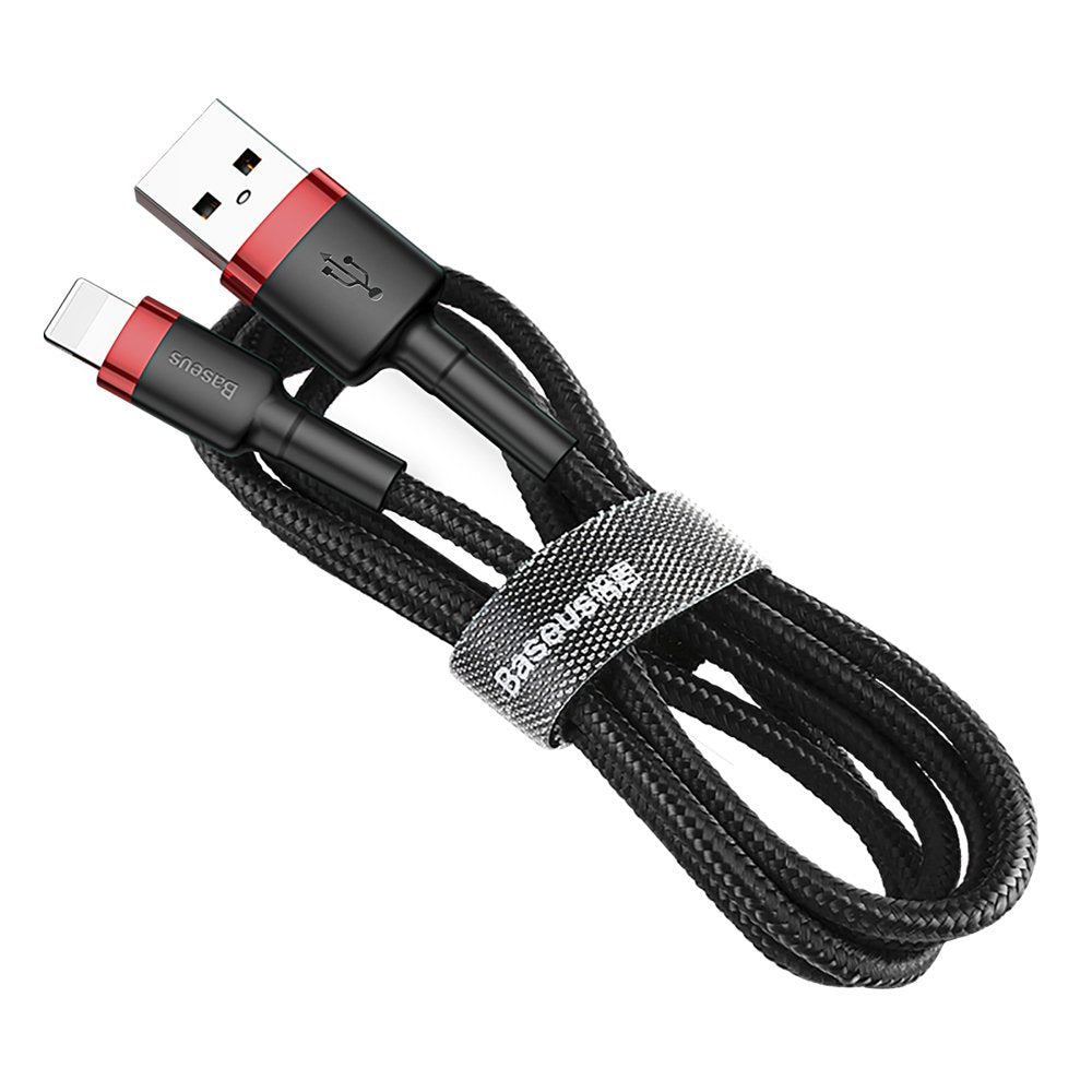 Cablu Date si Incarcare USB-A - Lightning Baseus Cafule, 18W, 3m, Rosu CALKLF-R91