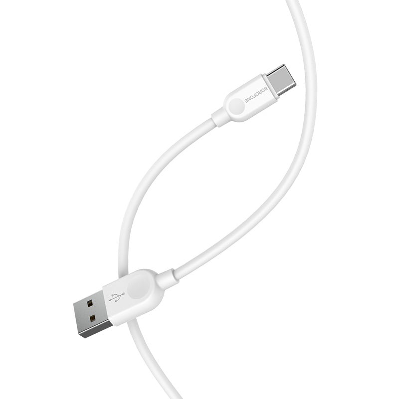 Kabel do transmisji danych i ładowania USB-A - USB-C Borofone BX14 LinkJet BX14, 18 W, 2 m, biały