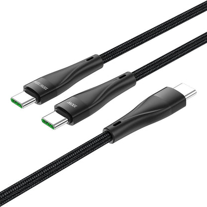 Cablu Date si Incarcare USB-C - USB-C HOCO U102 Super, 100W, 1.2m, Negru