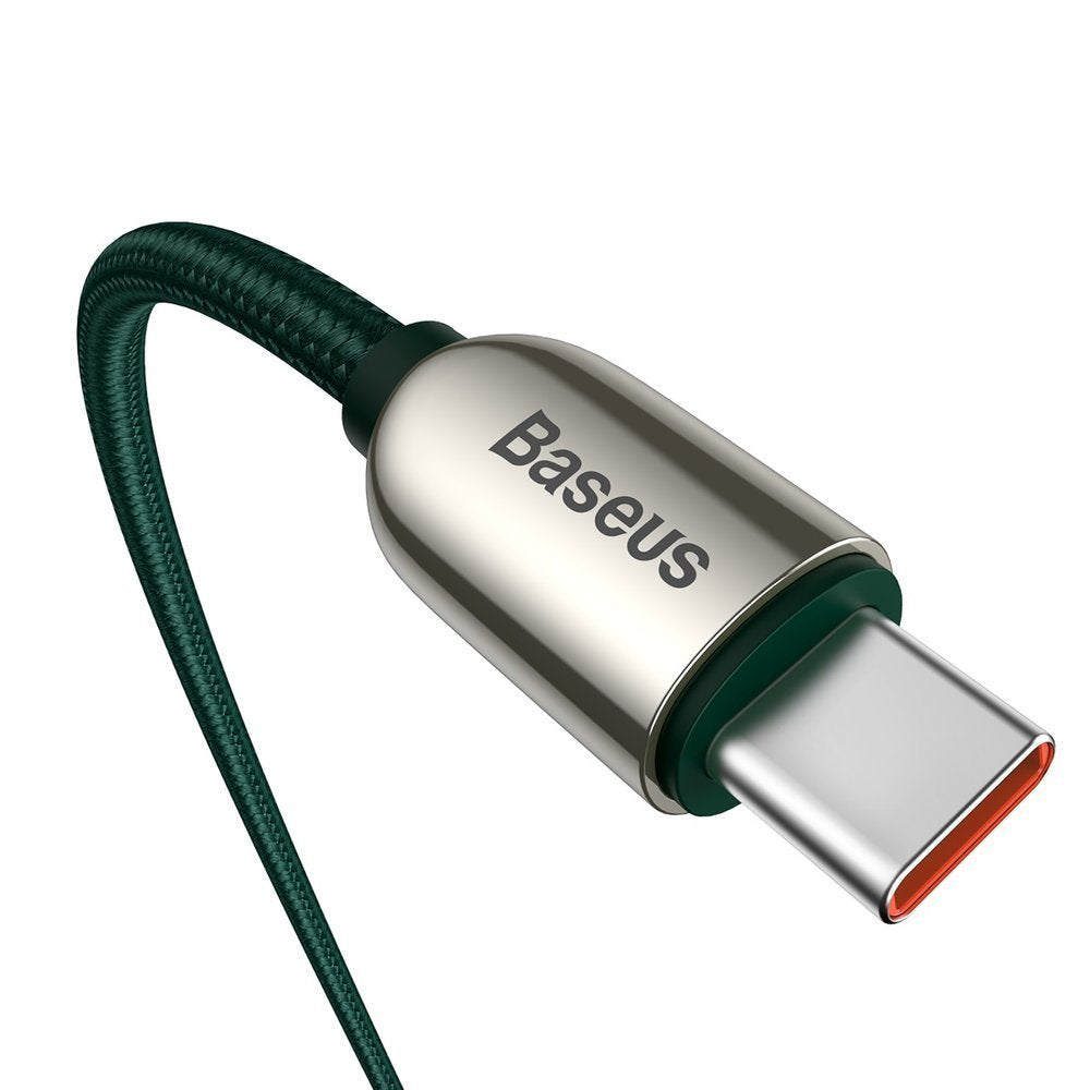 Cablu Date si Incarcare USB-C - USB-C Baseus Display Fast Charging, 100W, 1m, Verde CATSK-B06