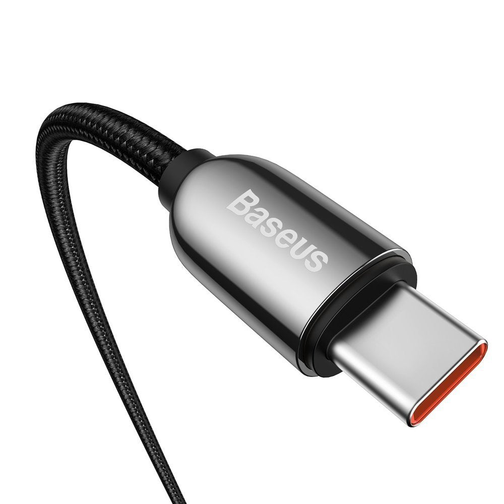 Cablu Date si Incarcare USB-C - USB-C Baseus Display, 100W, 1m, Negru CATSK-B01