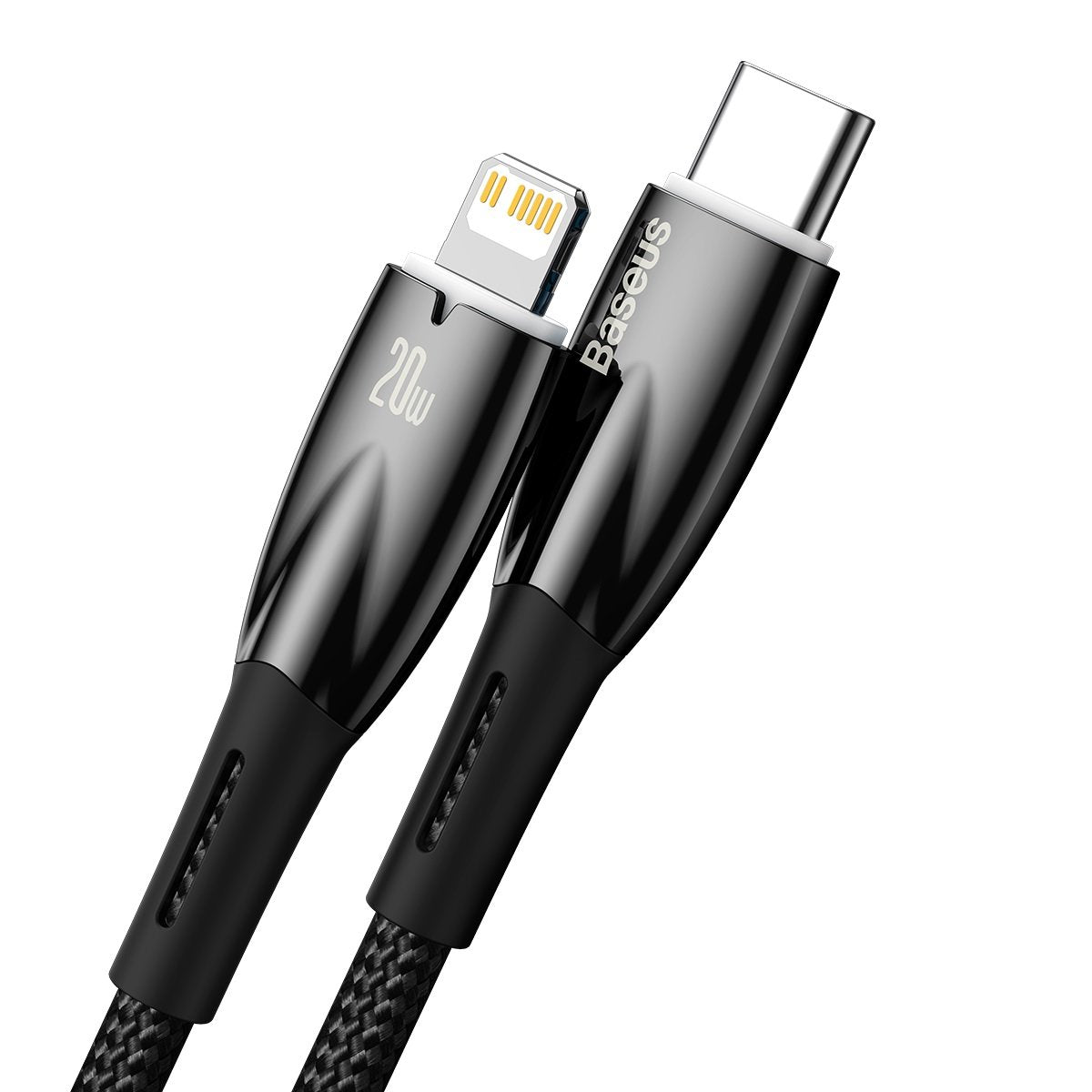 Cablu Date si Incarcare USB-C - Lightning Baseus Glimmer Series, 20W, 2m, Negru CADH000101