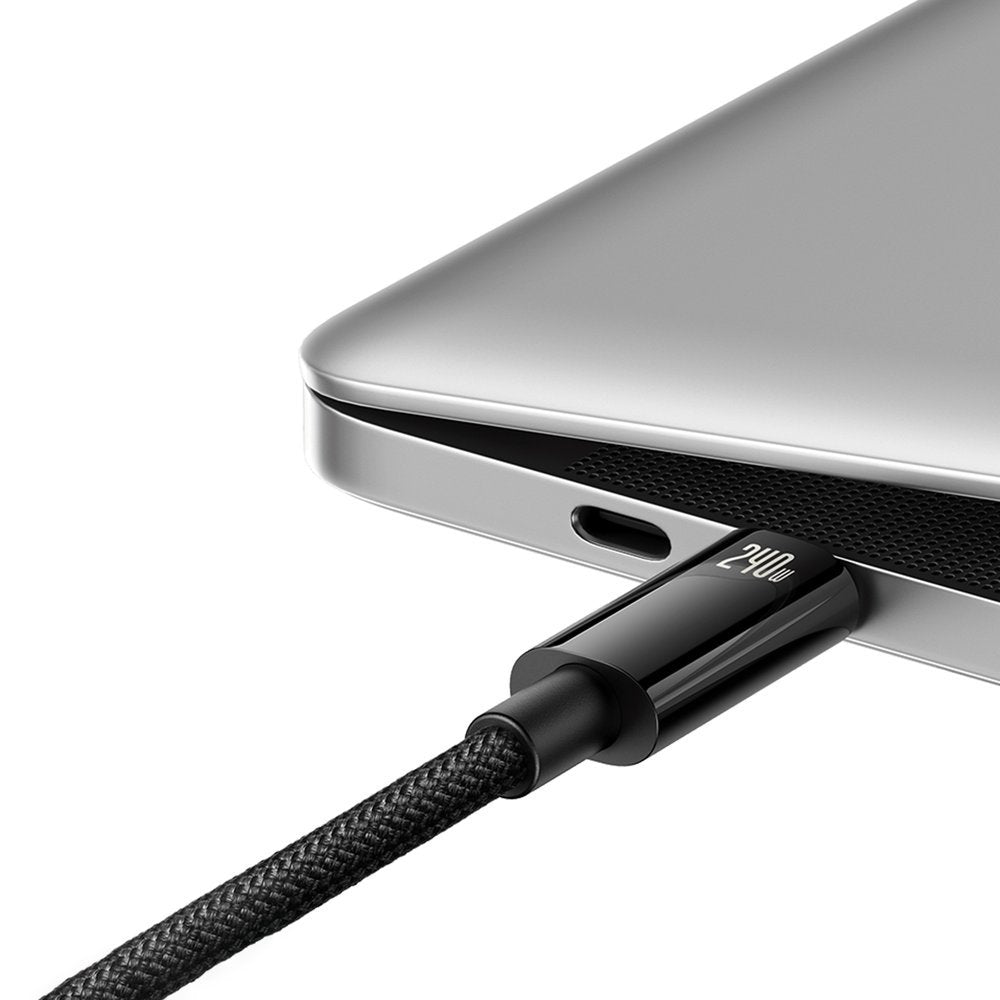 Kabel USB-C do ładowania i transmisji danych - USB-C Baseus Tungsten Gold, 240 W, 3 m, czarny CAWJ040201